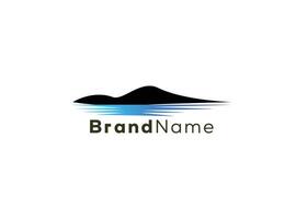 Minimalist mountain and wave logo . Modern style mountain and wave logo vector