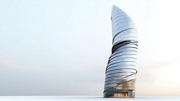 A modern, twisting skyscraper showcasing innovative architectural design. photo