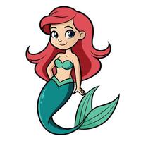 Smiling Mermaid in an Ocean Scene vector