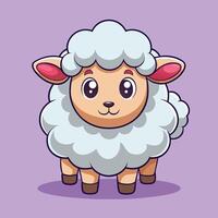 cartoon sheep with big eyes and a purple background vector