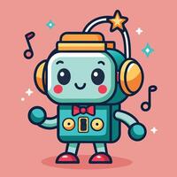 Quirky Radio Character with a Smile vector