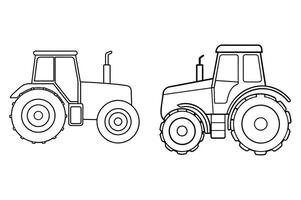 Ai Generated-Tractor Outline, white background. vector