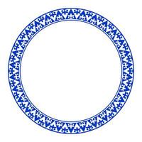 Traditional round ornament of middle Asia for decoration of clothes and yurts. Endless circle, border, frame of Nomadic ornament. Kazakh national ornament. Patterns of the Turkic peoples vector