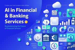Ai in Financial and Banking Services Billboard Background vector