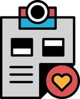 A clipboard with a heart on it vector
