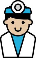 A cartoon of a smiling man in a white lab coat with a stethoscope vector