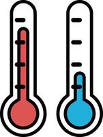 Two thermometers with red and blue colors vector