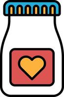 A jar with a heart on it vector