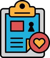 A clipboard with a red heart on it vector