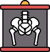 X-ray skeleton illustration in line art style in line art style vector