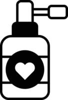 A Black and white bottle with a heart on it vector