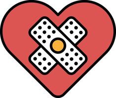 A heart with a bandage on it vector