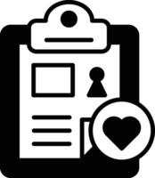 A clipboard with a red heart on it vector
