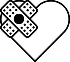 A heart with a bandage on it vector