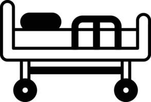 Illustration of a patient bed in line style. vector