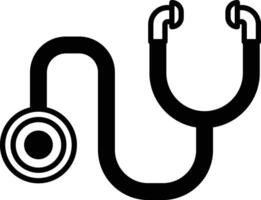 A black and white stethoscope in line style. vector