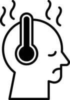 man with a thermometer on his head vector