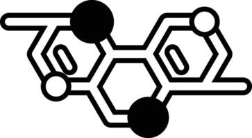 A drawing of a molecule with a Black and white circle in the middle vector