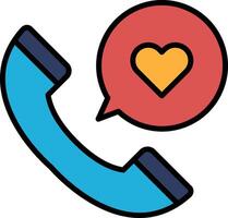 A phone with a heart on it and a speech bubble vector