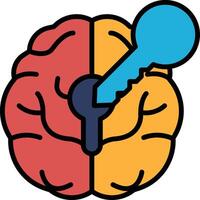 A brain with a keyhole in it vector