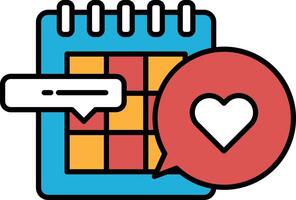A calendar with a red heart vector