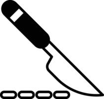 Illustration of a scalpel in line drawing style. vector