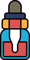 blue bottle with a red top and a red and yellow stripe vector
