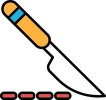 Illustration of a scalpel in line drawing style. vector