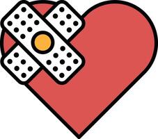 A heart with a bandage on it vector