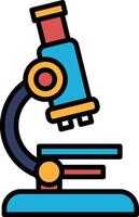 A colorful microscope with a blue base and a red top vector