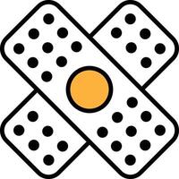 A white and black bandage with a yellow dot in the center vector