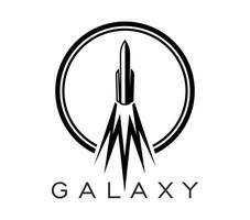 Spaceship, space rocket icon, launching shuttle vector