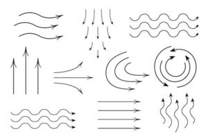 Arrow line icons spread up. conditioner sign isolated. Air flow wave symbol for infographic and website. vector