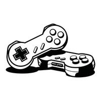 Retro Game Controllers Illustration vector