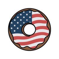 A Delicious Donut with American Flag Design vector