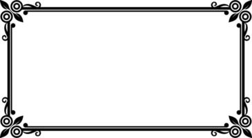 a black and white frame with a decorative design vector