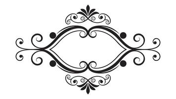 a black and white design with a scroll and swirl vector