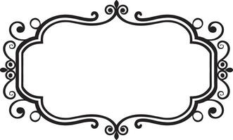a black and white ornate frame with swirls vector