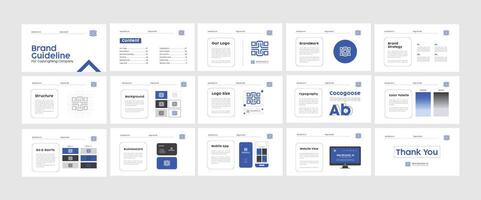 Brand Guidelines Poster Layout Set. Minimal Brand Guideline Template. Brand Identity presentation design. illustration vector