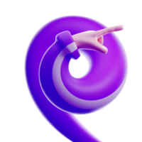 3D Rendering of a Hand Pointing at Something. Flexible Concept Cartoon Illustration with Isolated Cut-Out and Transparent Background png