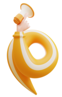 Hand Holding Megaphone. concept illustration isolated on transparent background. 3d rendering png