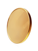 Plain gold coin rotating, isolated on transparency background png