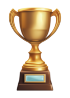 Gold Trophy 3D Style Isolated on Transparent Background png