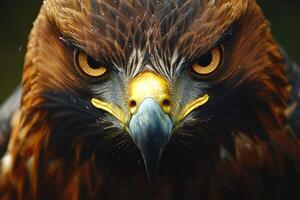 Close-up of a Golden Eagle's Face with Sharp Focus on the Eyes photo