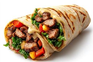 Grilled Steak and Vegetable Wrap with Creamy Sauce photo