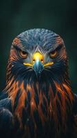 Close-up Portrait of a Hawk with Intense Gaze photo