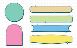Retro Label Element Shape Set vector