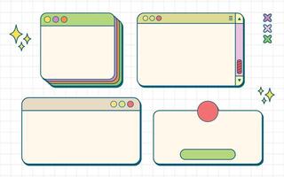 Retro Illustration Aestehtic Element Shape Set vector