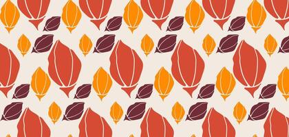 Spring flowers seamless pattern. Pastel boho background in minimalist. Suit for presentation, backgrounds, wallpapers, textile, and fashion. vector
