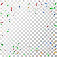 3D color party confetti. Render colorful confetti vector